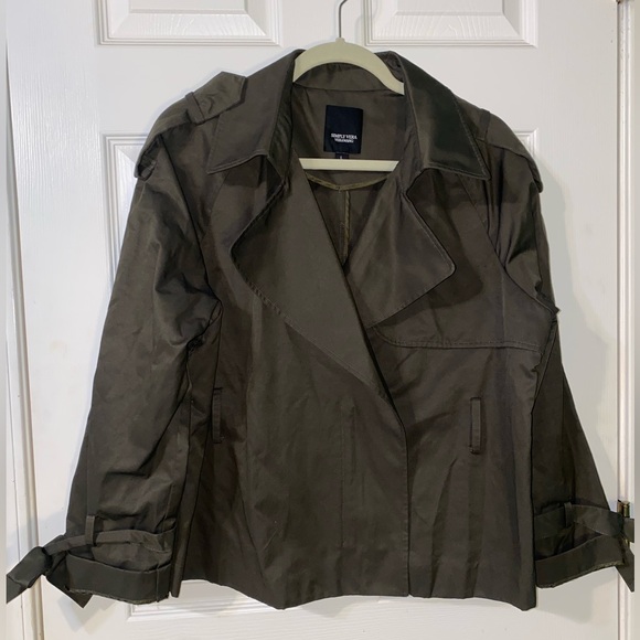 Simply Vera Vera Wang Jackets & Blazers - Simply Vera Vera Wang Dark Olive‎ Short Trench Coat
